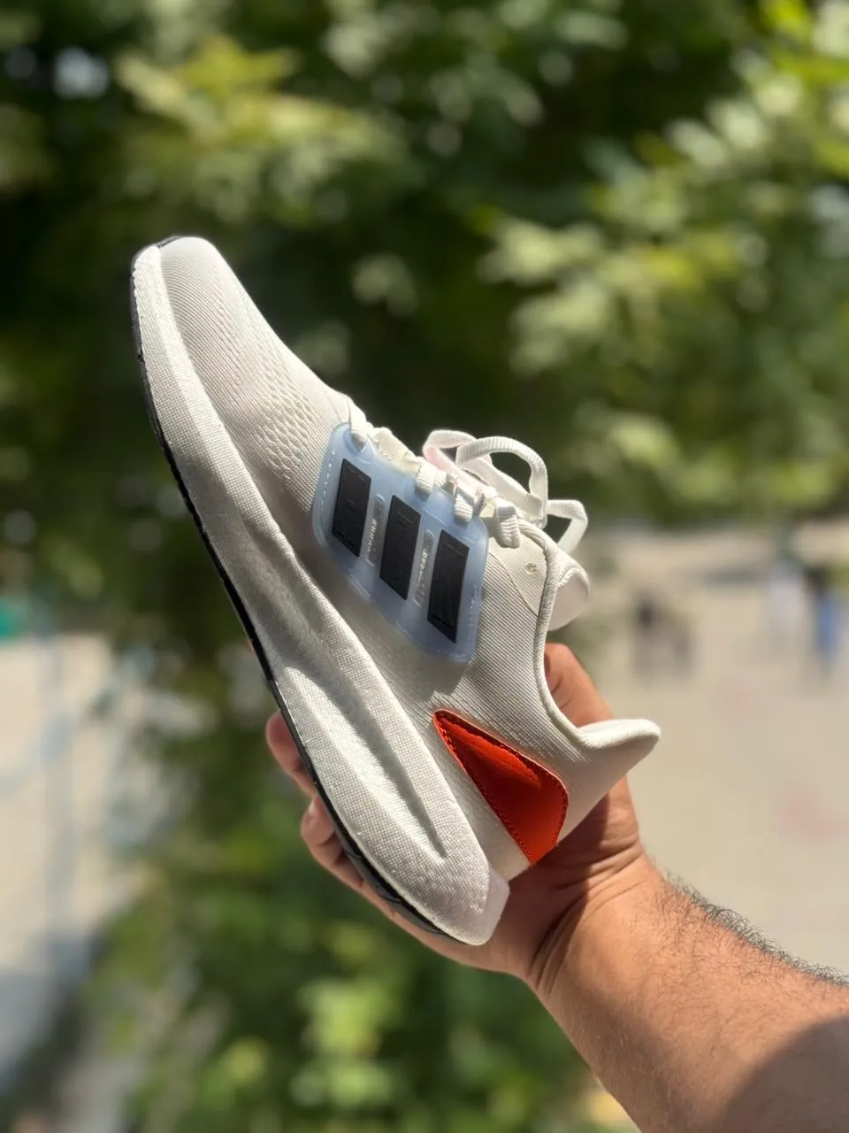 Front view of Adidas pureboost 22 Cloud-White