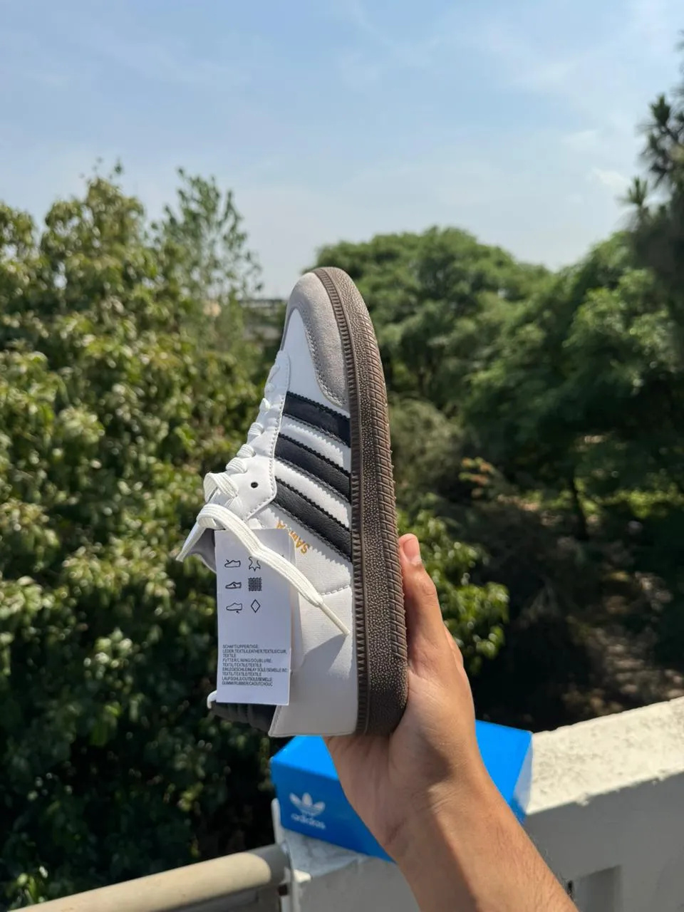 Side view of Adidas Samba - White